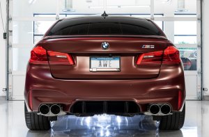 BMW M5 Performance Exhaust - Rear - AWE Tuning - Track Edition - Chrome Silver - `18-`19